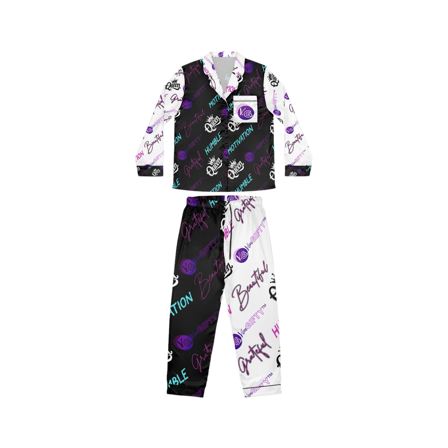 VonGIFTY™ - Women's Satin Pajamas (TEAL/PINK)