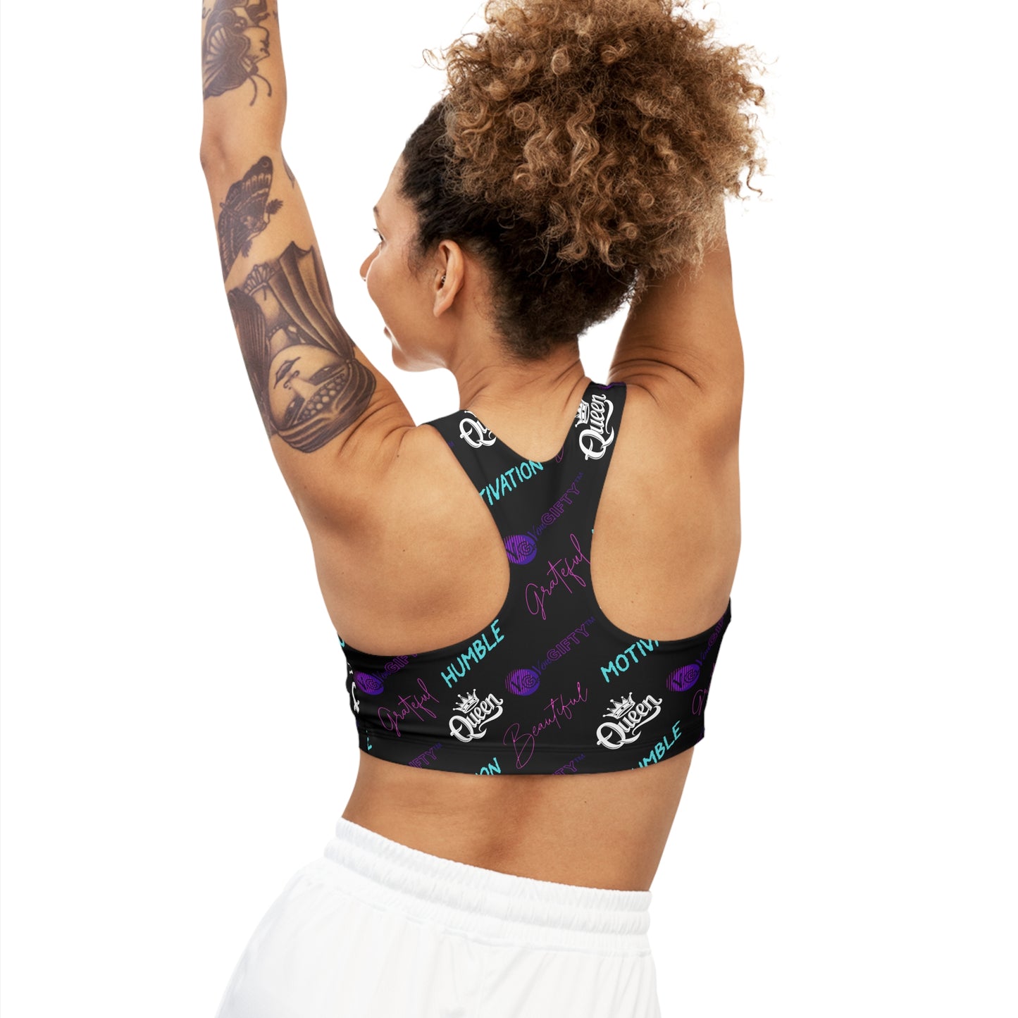 VonGIFTYβ’ - 2-in-1 Reversible Seamless Sports Bra (BLACK/WHITE)