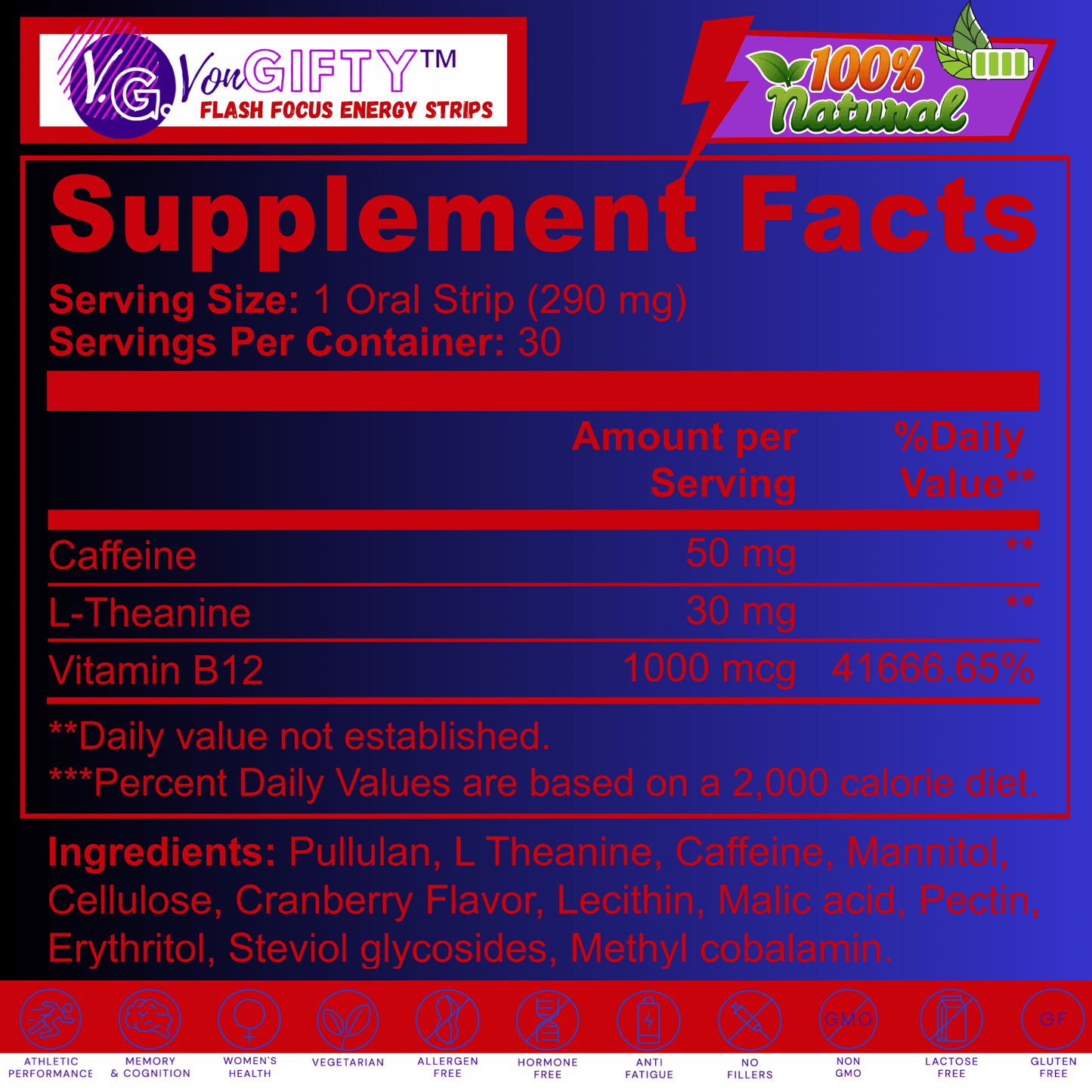 ⚡Flash Focus™ - Premium Natural Energy Solution for Active Women (30 Oral Focus Strips)