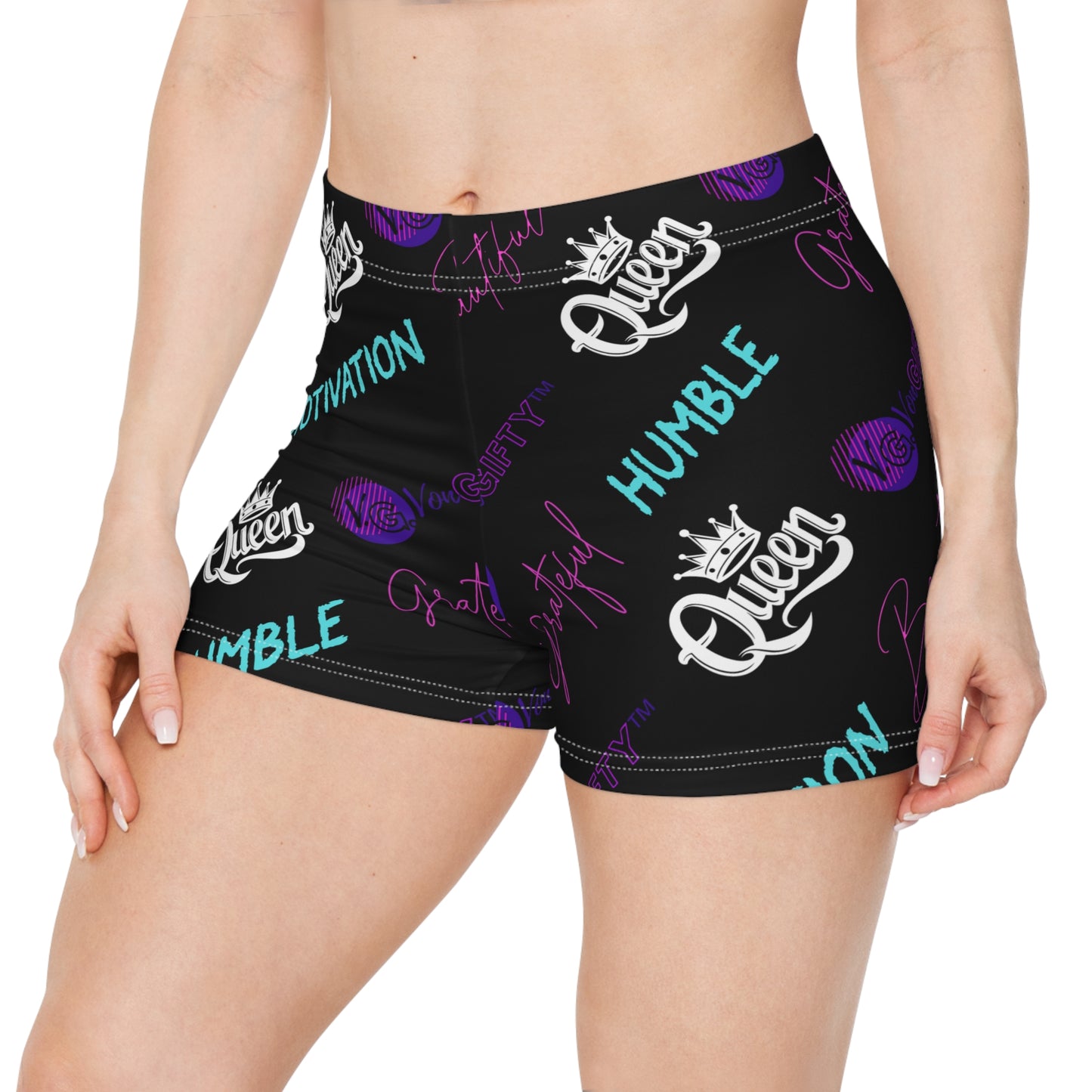 VonGIFTY™- Premium Moisture-Wicking Athletic Women's Shorts (TEAL/BLACK)
