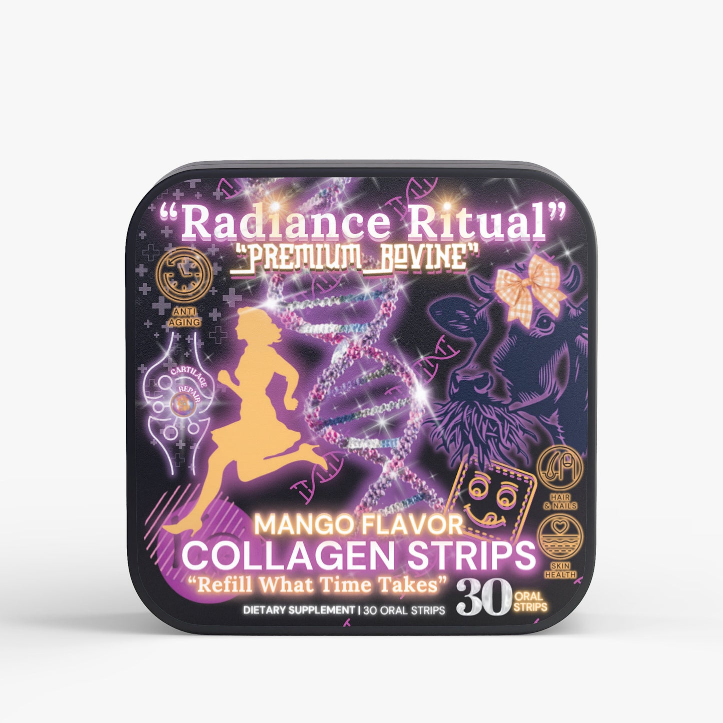 🧬Radiance Ritual™ - Premium Natural Bovine Collagen strips for Women (30 Oral Strips)