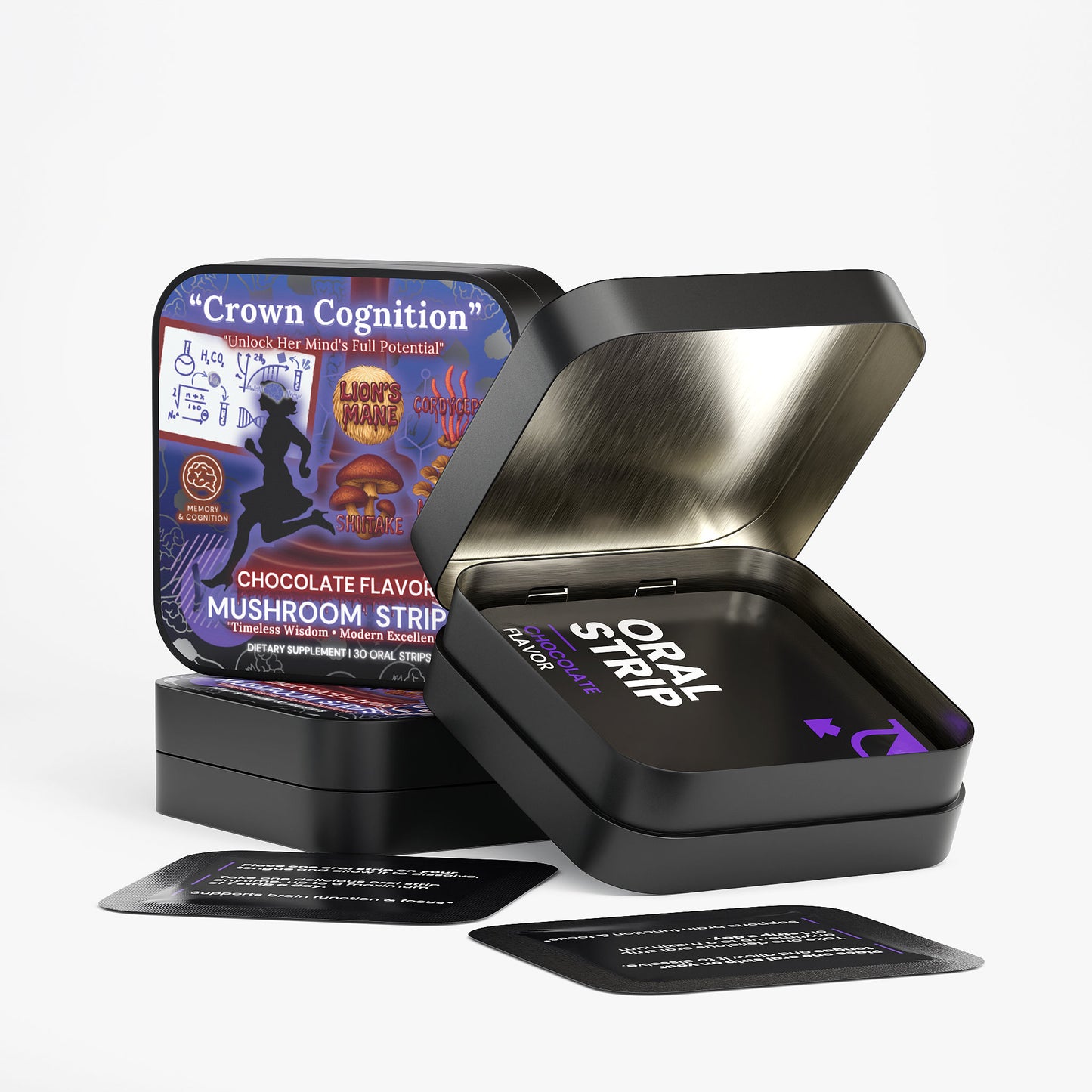 👑Crown Cognition - Premium Mushroom Focus Strips to support Her mental clarity.