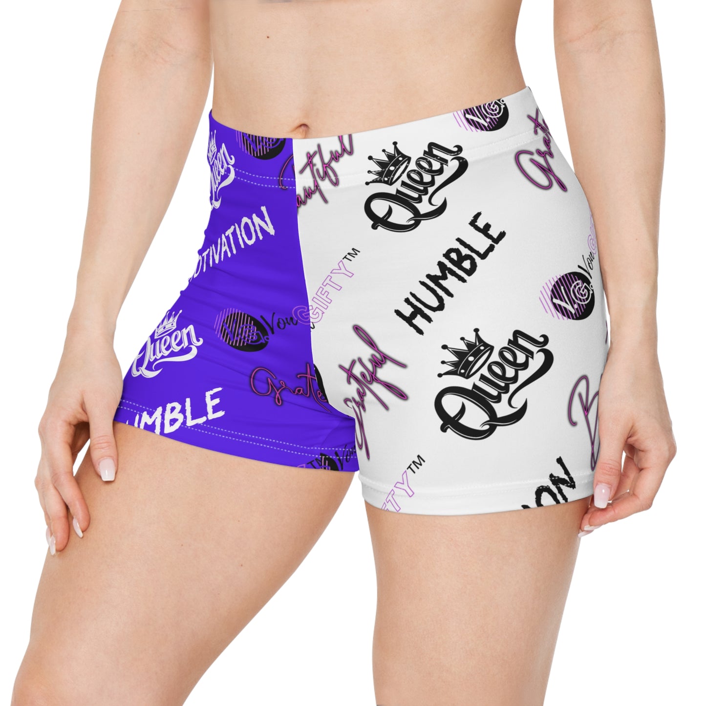 VonGIFTY™- Premium Moisture-Wicking Athletic Women's Shorts (PURPLE/BLACK)