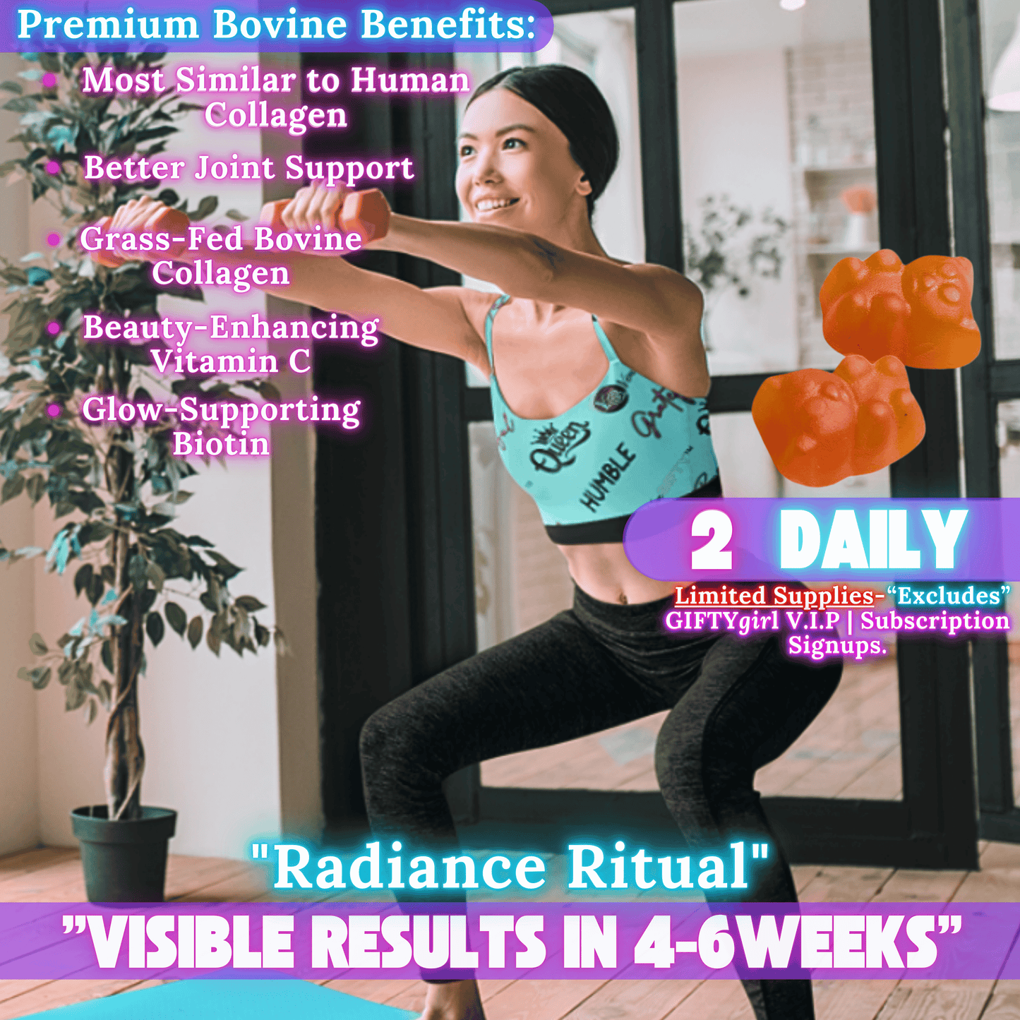 Radiance Ritual™- Premium Bovine Collagen Gummies (60 Gummies)
