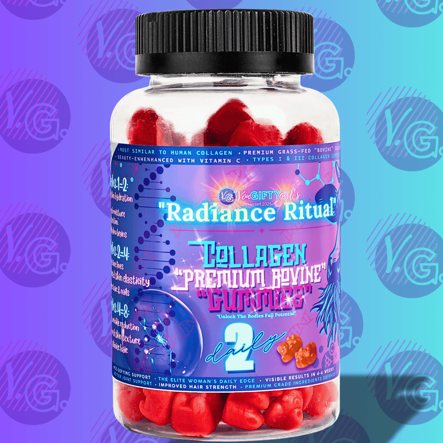 Radiance Ritual™- Premium Bovine Collagen Gummies (60 Gummies)