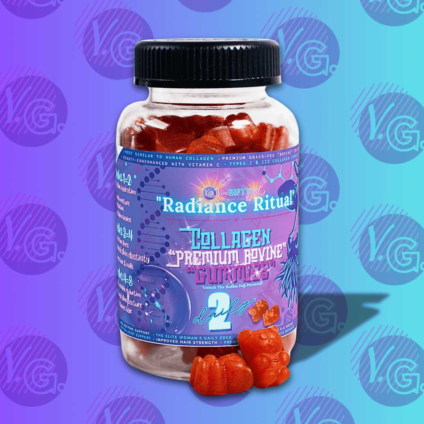 Radiance Ritual™- Premium Bovine Collagen Gummies (60 Gummies)