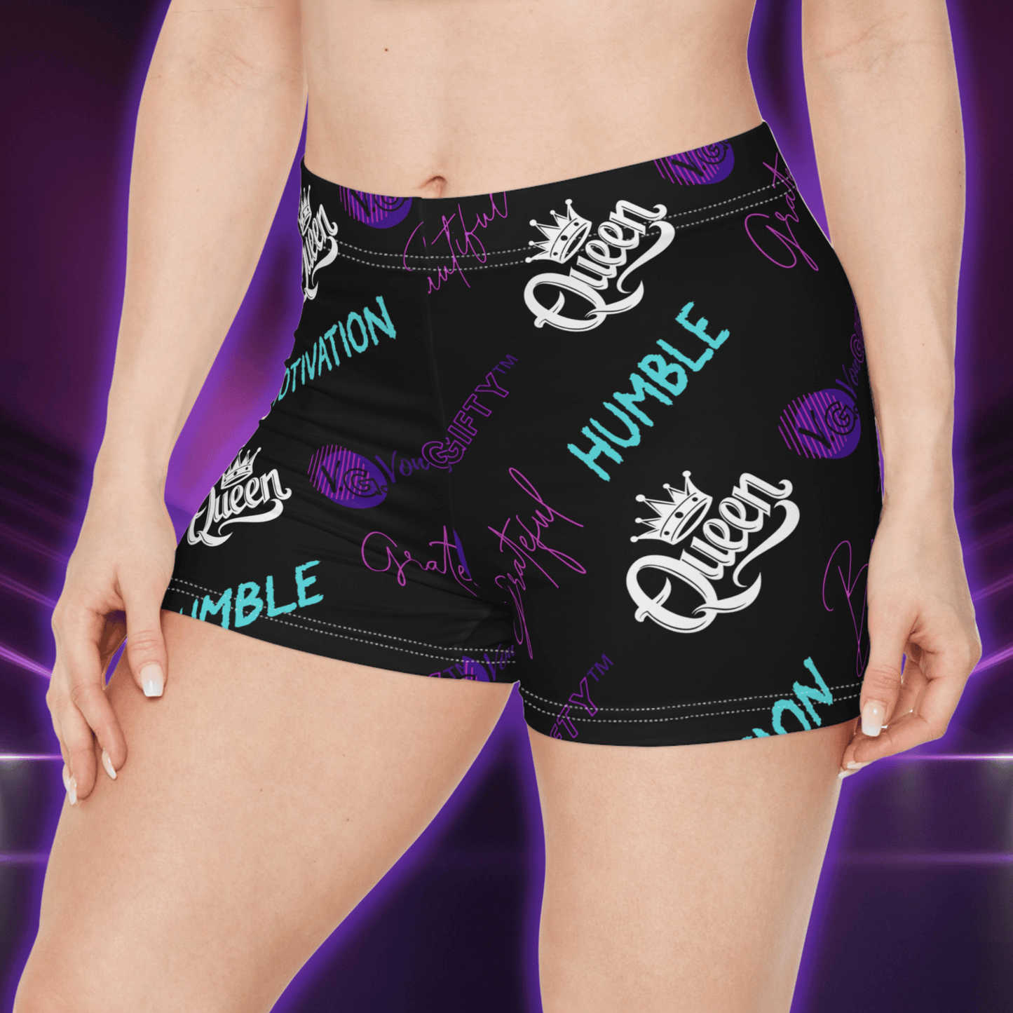VonGIFTY™- Premium Moisture-Wicking Athletic Women's Shorts (TEAL/BLACK)